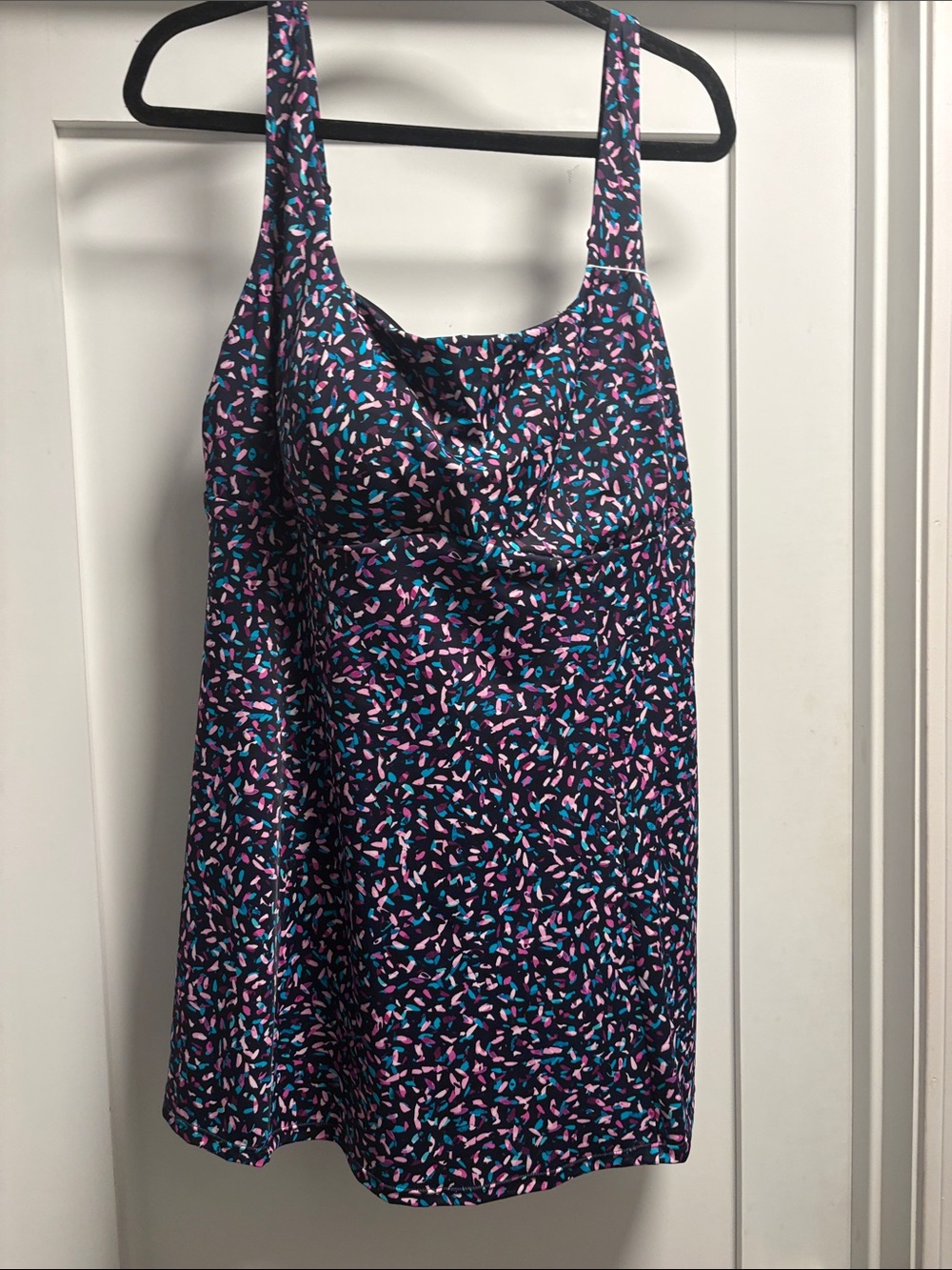 Women’s Navy Multicolor Printed Tankini Swim Top